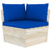 6-Delige Loungeset Met Kussens Pallet Vurenhout 1 Blauw 3x hoek + 2x midden + Tafel