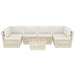 7-Delige Loungeset Met Kussens Pallet Vurenhout 1 Crème 2x hoek + 4x midden + Tafel