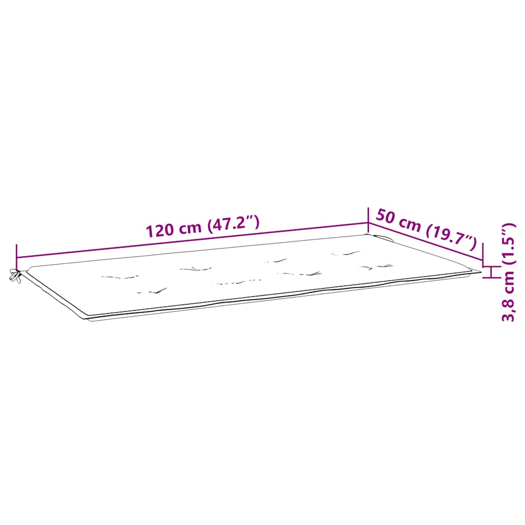 Tuinbank met kussen 120 cm massief acaciahout