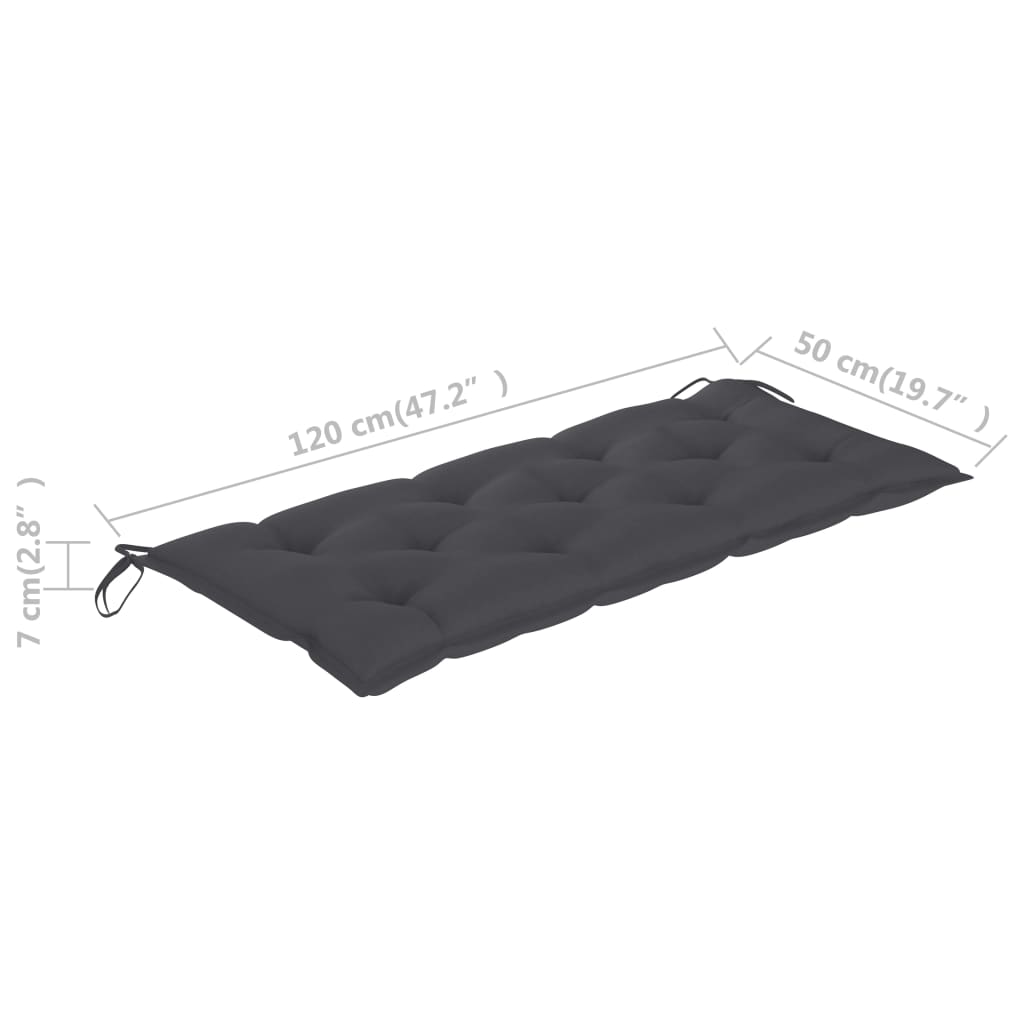 Tuinbank met kussen 120 cm massief acaciahout
