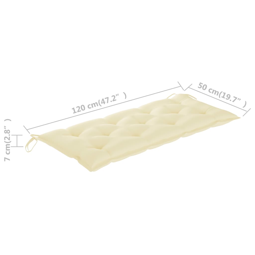 Tuinbank met kussen 120 cm massief acaciahout