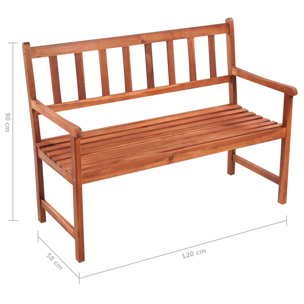 Tuinbank met kussen 120 cm massief acaciahout