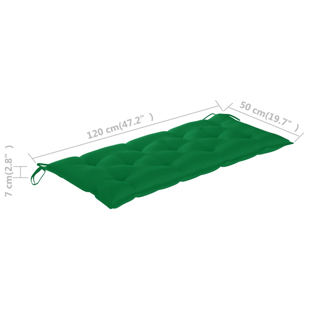 Tuinbank met kussen 120 cm massief acaciahout