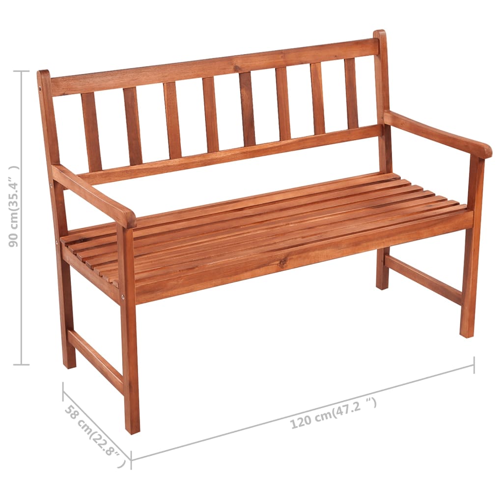Tuinbank met kussen 120 cm massief acaciahout