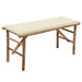 Tuinbank Inklapbaar Met Kussen 118 Cm Bamboe 120 x 50 x 4 cm Crème