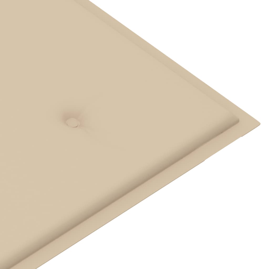 Tuinbank Inklapbaar Met Kussen 118 Cm Bamboe 120 x 50 x 4 cm Beige