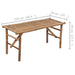 Tuinbank Inklapbaar Met Kussen 118 Cm Bamboe 120 x 50 x 4 cm Beige
