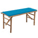 Tuinbank Inklapbaar Met Kussen 118 Cm Bamboe 120 x 50 x 4 cm Blauw