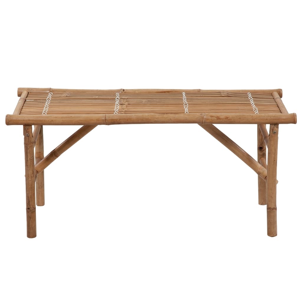 Tuinbank Inklapbaar Met Kussen 118 Cm Bamboe 120 x 50 x 4 cm Blauw