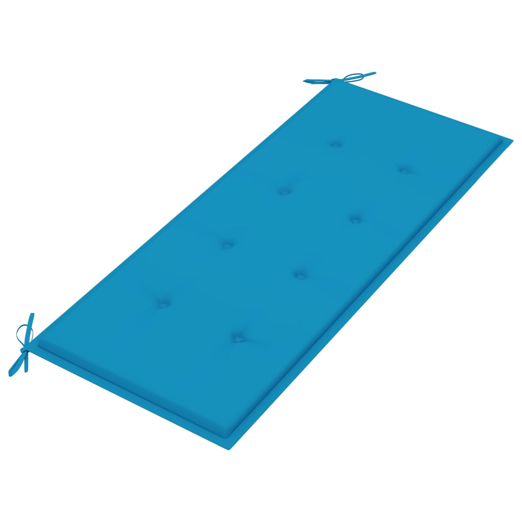 Tuinbank Inklapbaar Met Kussen 118 Cm Bamboe 120 x 50 x 4 cm Blauw