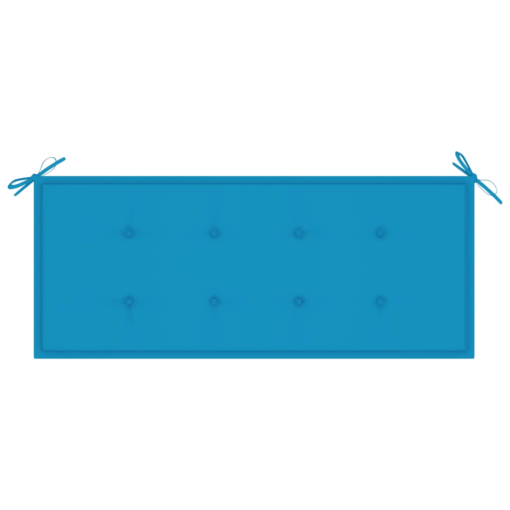 Tuinbank Inklapbaar Met Kussen 118 Cm Bamboe 120 x 50 x 4 cm Blauw