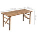Tuinbank Inklapbaar Met Kussen 118 Cm Bamboe 120 x 50 x 4 cm Blauw