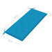 Tuinbank Inklapbaar Met Kussen 118 Cm Bamboe 120 x 50 x 4 cm Blauw