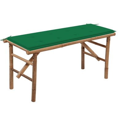 Tuinbank Inklapbaar Met Kussen 118 Cm Bamboe 120 x 50 x 4 cm Groen