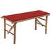 Tuinbank Inklapbaar Met Kussen 118 Cm Bamboe 120 x 50 x 3 cm Rood