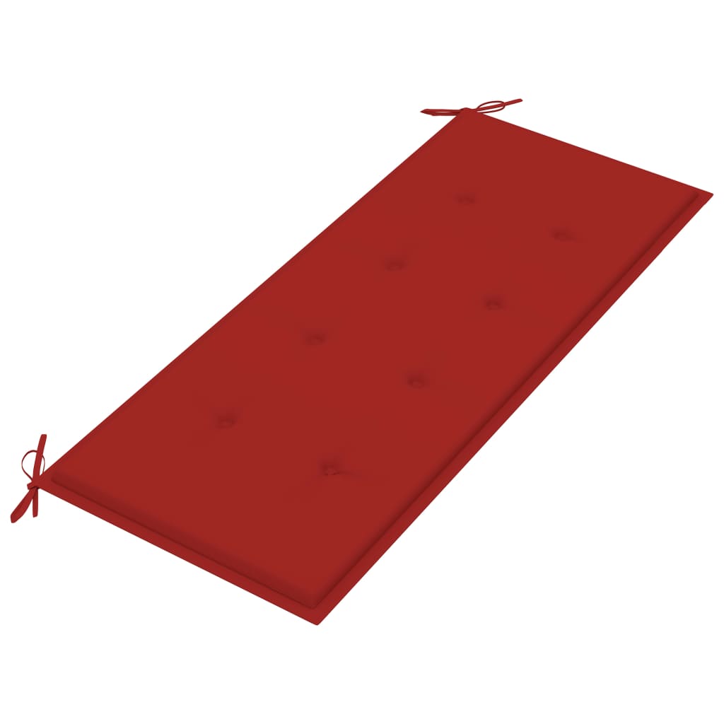 Tuinbank Inklapbaar Met Kussen 118 Cm Bamboe 120 x 50 x 3 cm Rood