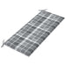 Tuinbank Inklapbaar Met Kussen 118 Cm Bamboe 120 x 50 x 4 cm Grijs ruitpatroon