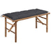 Tuinbank Inklapbaar Met Kussen 118 Cm Bamboe 120 x 50 x 7 cm Antraciet