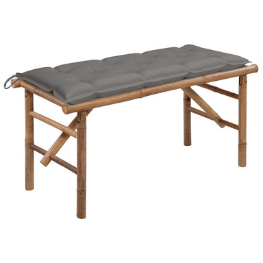 Tuinbank Inklapbaar Met Kussen 118 Cm Bamboe 120 x 50 x 7 cm Grijs