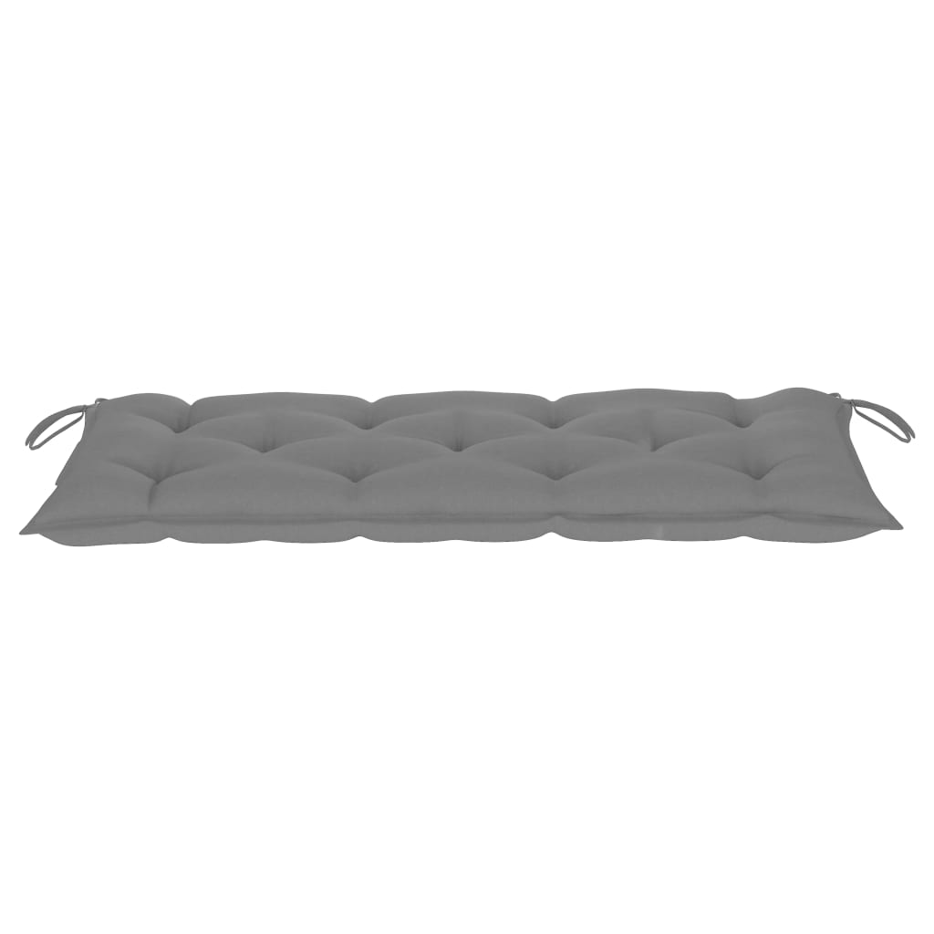 Tuinbank Inklapbaar Met Kussen 118 Cm Bamboe 120 x 50 x 7 cm Grijs