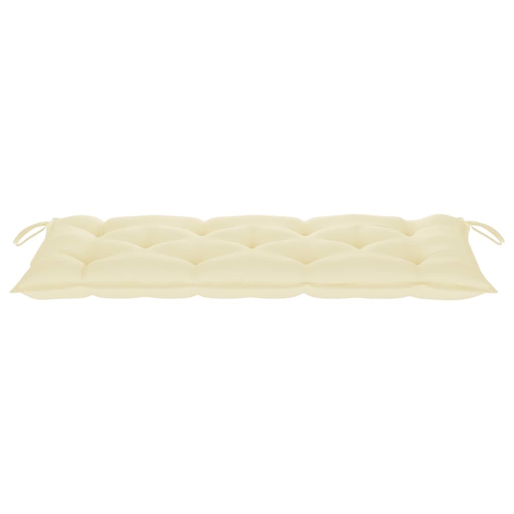 Tuinbank Inklapbaar Met Kussen 118 Cm Bamboe 120 x 50 x 7 cm Crème