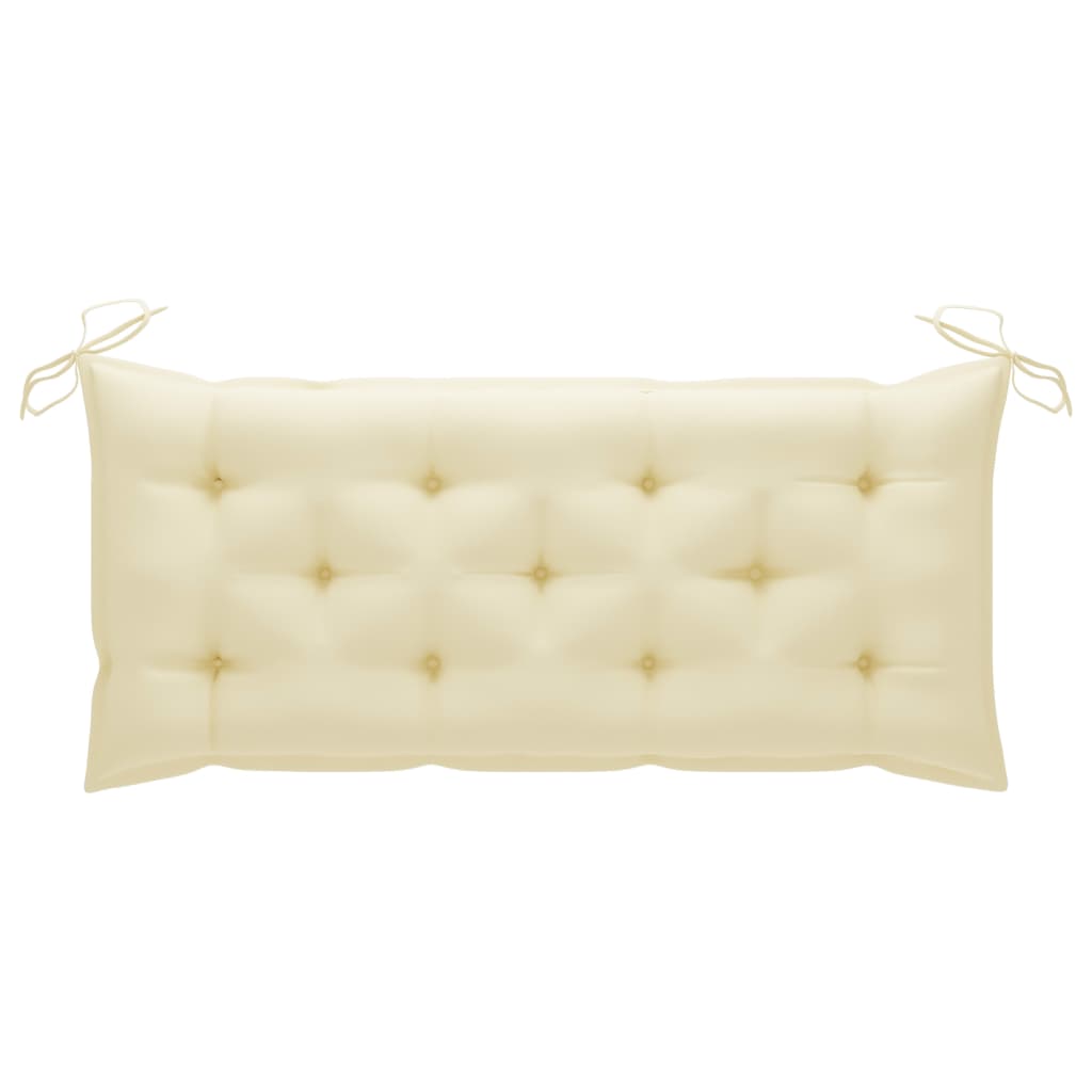 Tuinbank Inklapbaar Met Kussen 118 Cm Bamboe 120 x 50 x 7 cm Crème