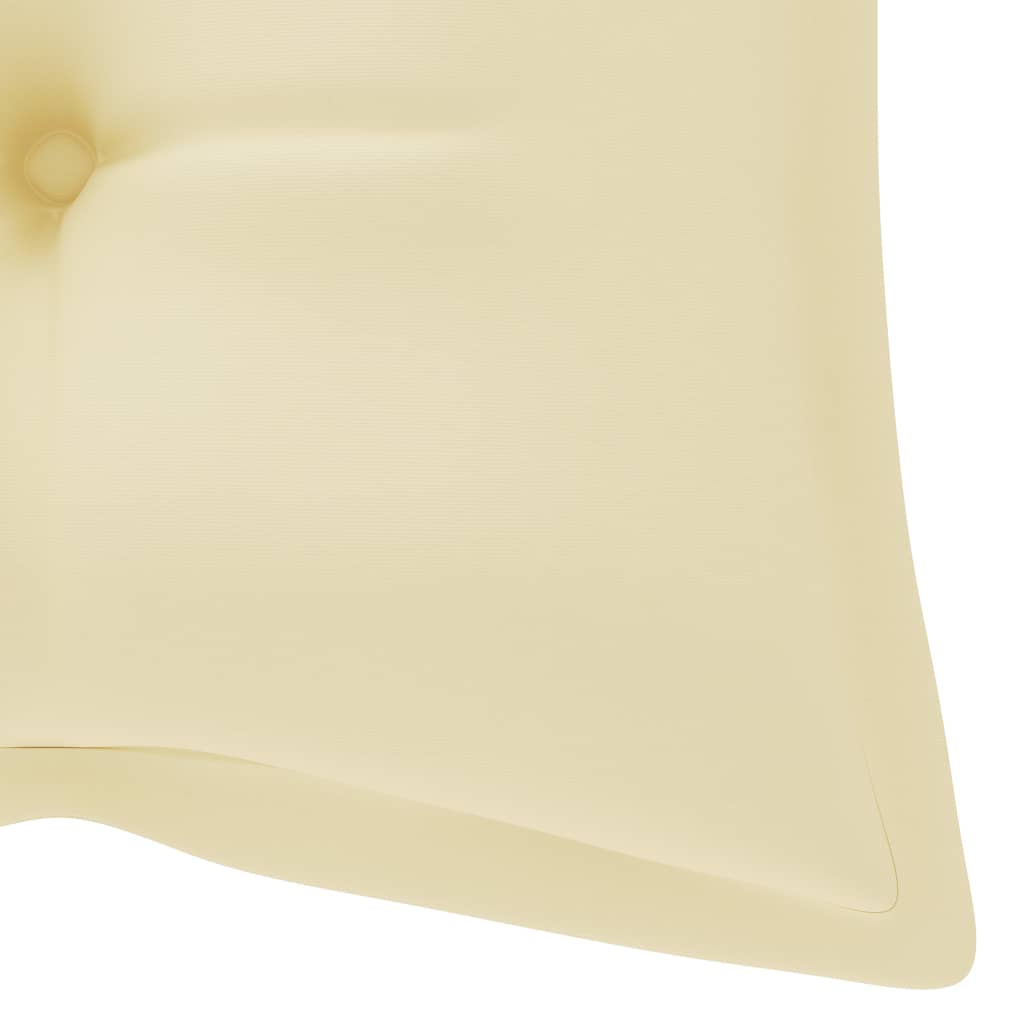 Tuinbank Inklapbaar Met Kussen 118 Cm Bamboe 120 x 50 x 7 cm Crème