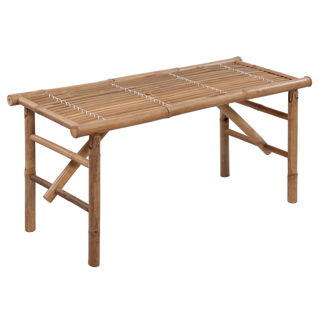 Tuinbank Inklapbaar Met Kussen 118 Cm Bamboe 120 x 50 x 7 cm Beige