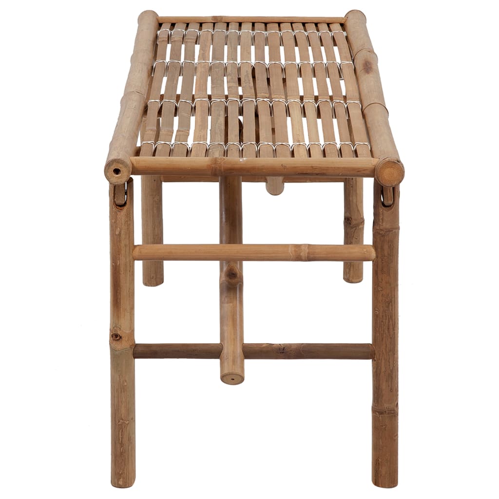Tuinbank Inklapbaar Met Kussen 118 Cm Bamboe 120 x 50 x 7 cm Beige