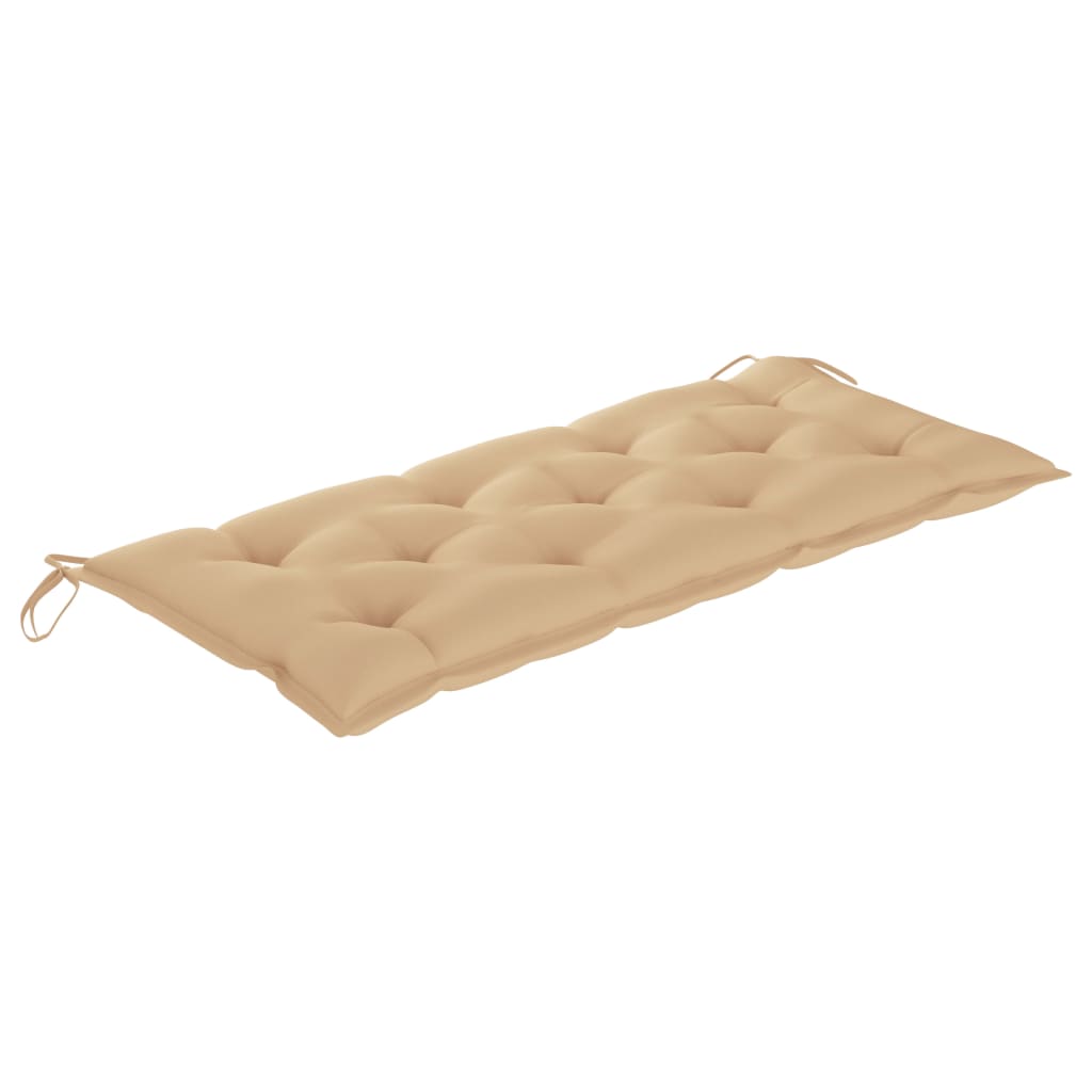 Tuinbank Inklapbaar Met Kussen 118 Cm Bamboe 120 x 50 x 7 cm Beige