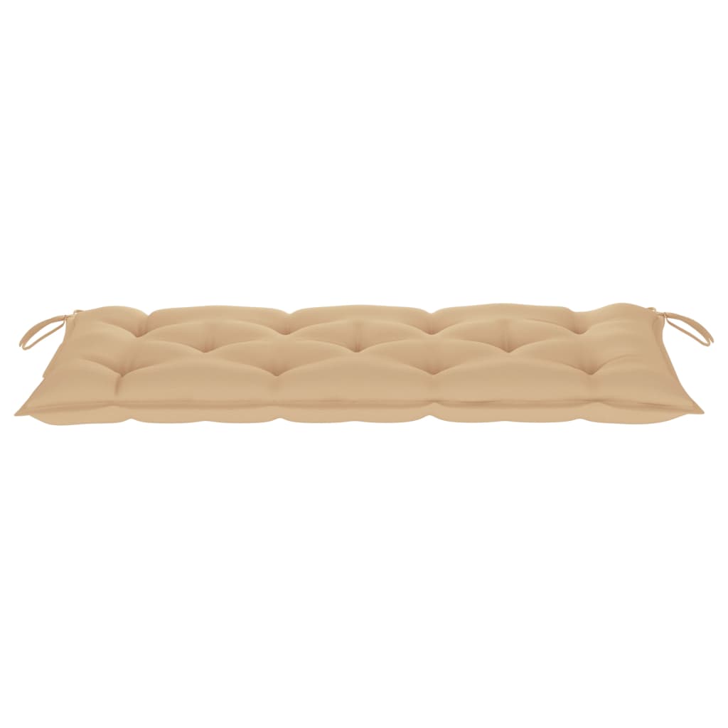 Tuinbank Inklapbaar Met Kussen 118 Cm Bamboe 120 x 50 x 7 cm Beige
