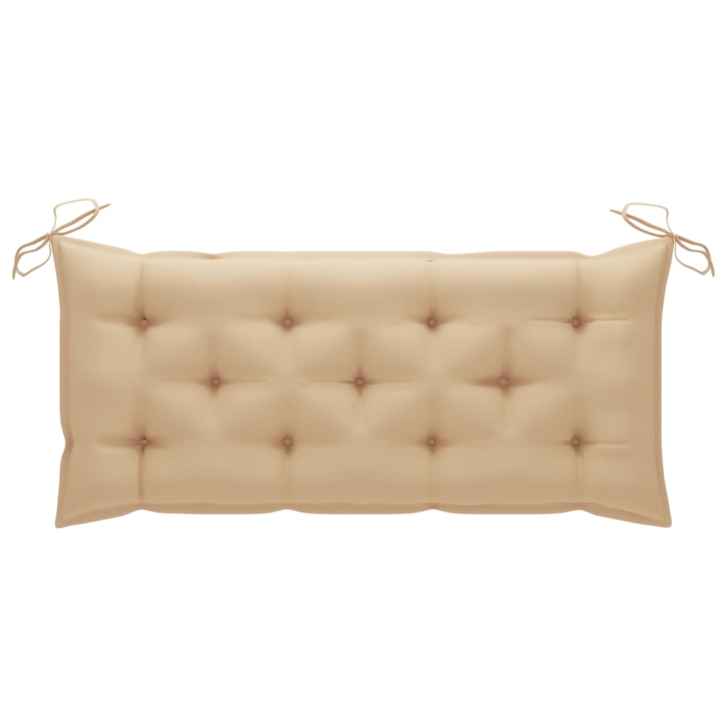 Tuinbank Inklapbaar Met Kussen 118 Cm Bamboe 120 x 50 x 7 cm Beige