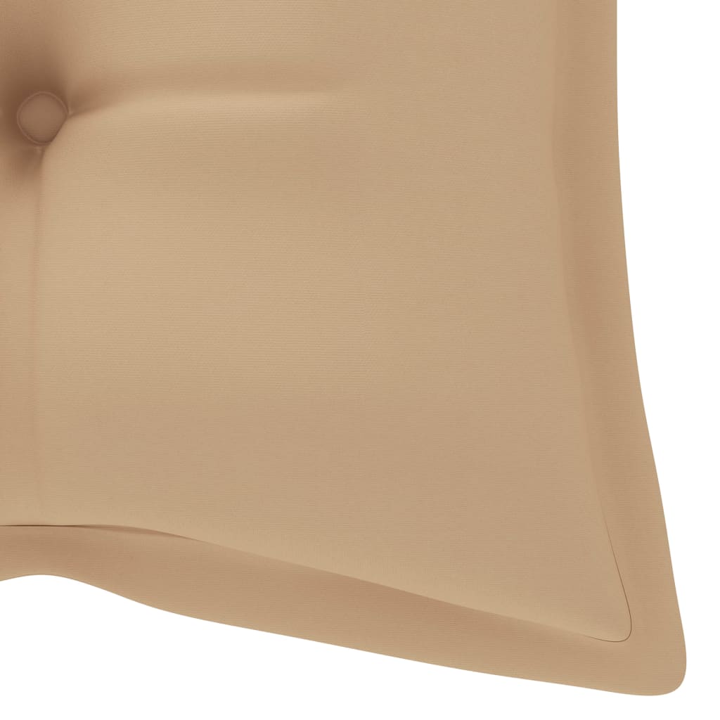 Tuinbank Inklapbaar Met Kussen 118 Cm Bamboe 120 x 50 x 7 cm Beige