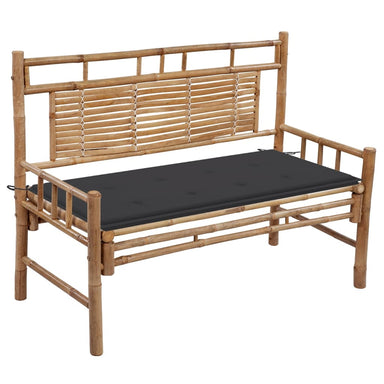 Tuinbank Met Kussen 120 Cm Bamboe 120 x 50 x 4 cm Antraciet