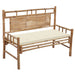 Tuinbank Met Kussen 120 Cm Bamboe 120 x 50 x 4 cm Crème