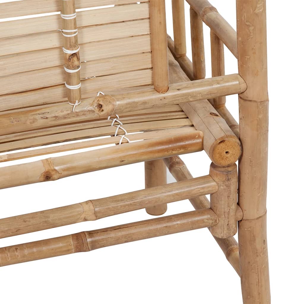 Tuinbank Met Kussen 120 Cm Bamboe 120 x 50 x 4 cm Crème