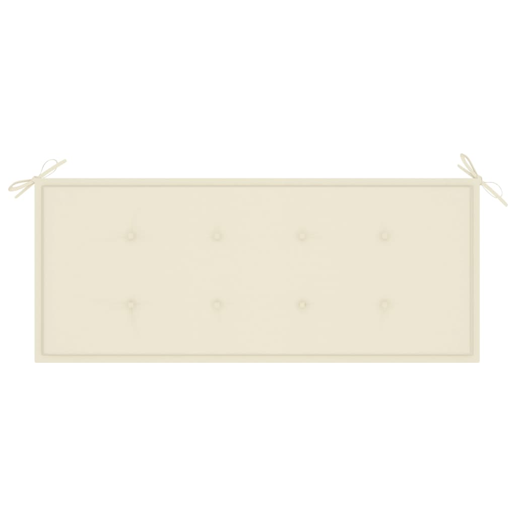 Tuinbank Met Kussen 120 Cm Bamboe 120 x 50 x 4 cm Crème