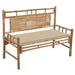 Tuinbank Met Kussen 120 Cm Bamboe 120 x 50 x 4 cm Beige