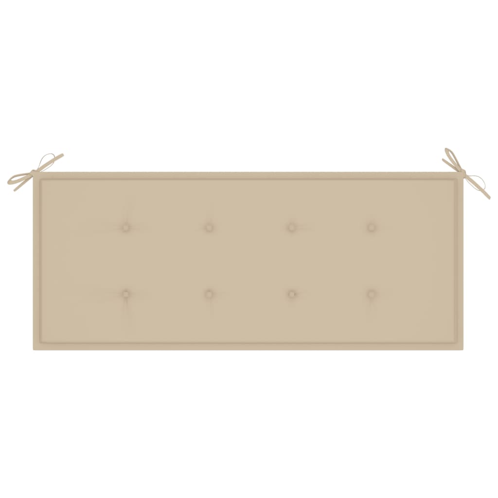 Tuinbank Met Kussen 120 Cm Bamboe 120 x 50 x 4 cm Beige