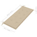 Tuinbank Met Kussen 120 Cm Bamboe 120 x 50 x 4 cm Beige