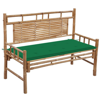 Tuinbank Met Kussen 120 Cm Bamboe 120 x 50 x 4 cm Groen