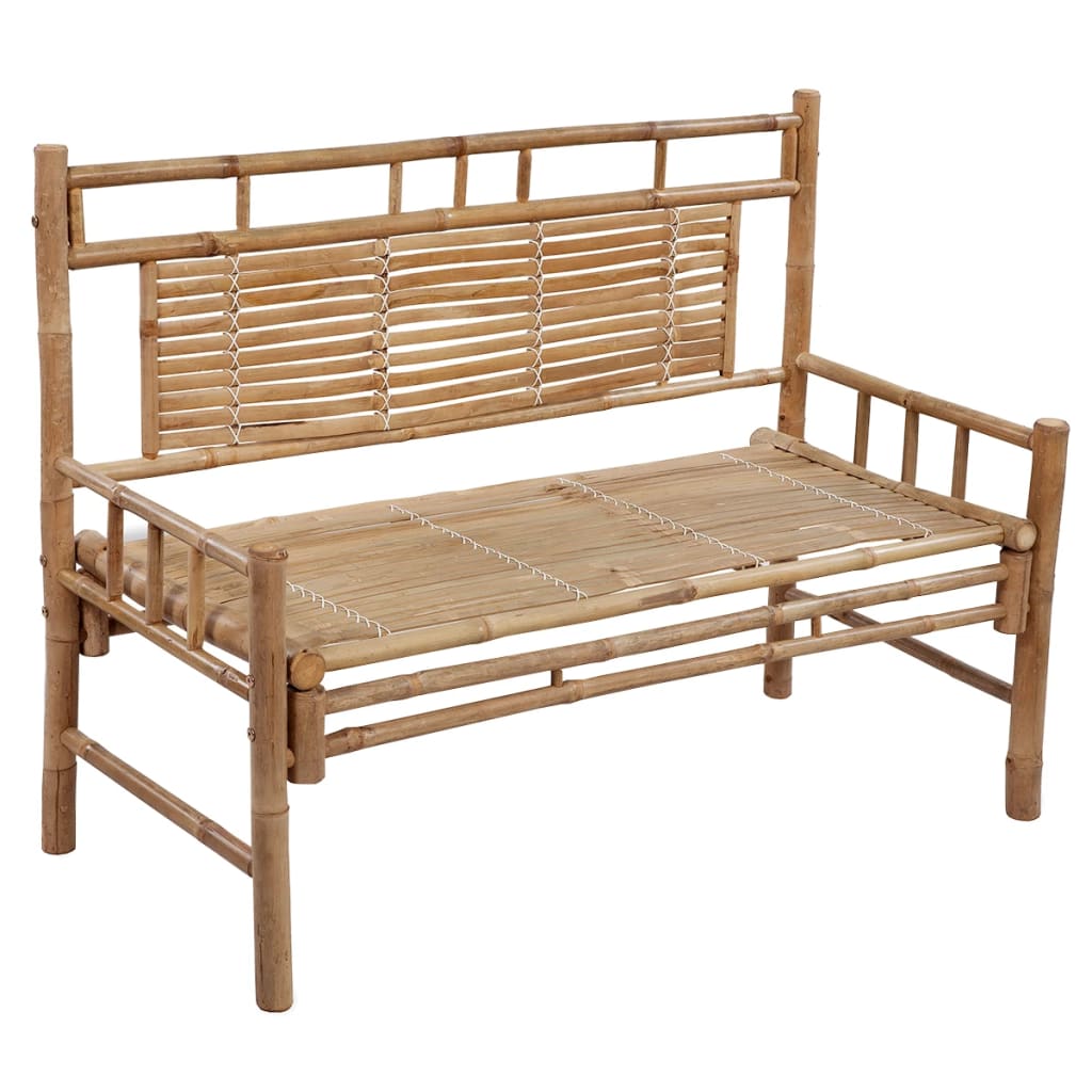 Tuinbank Met Kussen 120 Cm Bamboe 120 x 50 x 4 cm koningsblauw