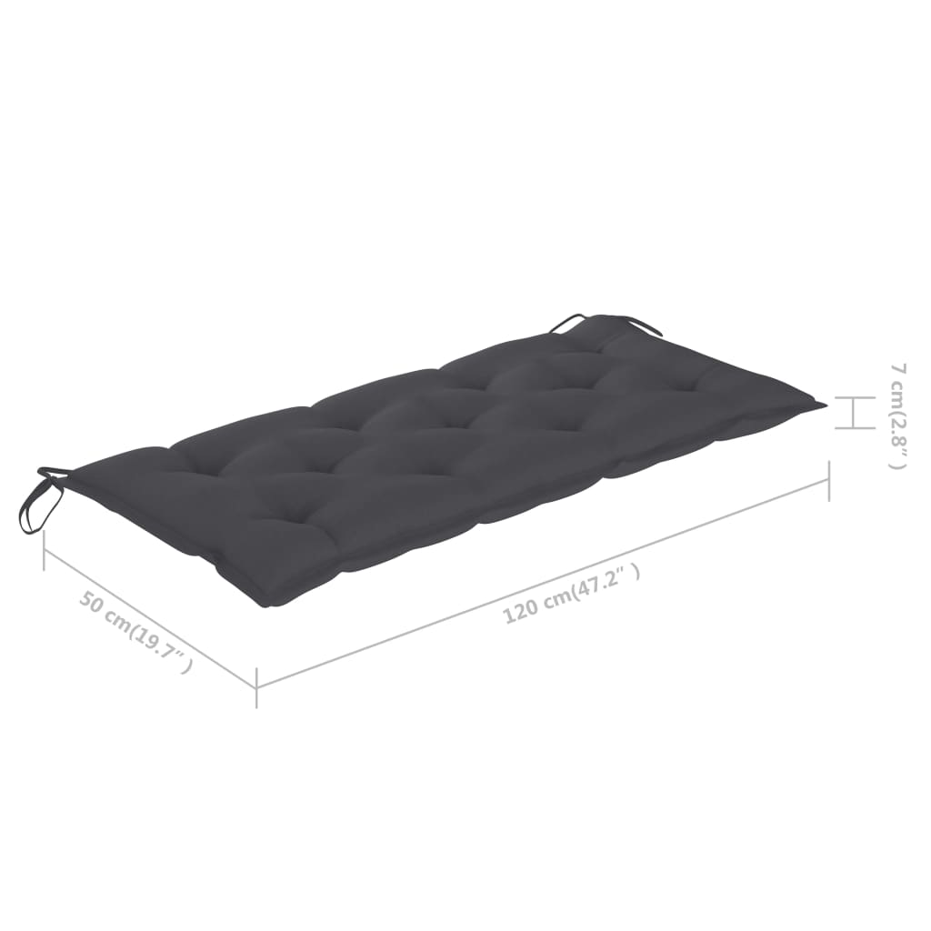 Tuinbank Met Kussen 120 Cm Bamboe 120 x 50 x 7 cm Antraciet