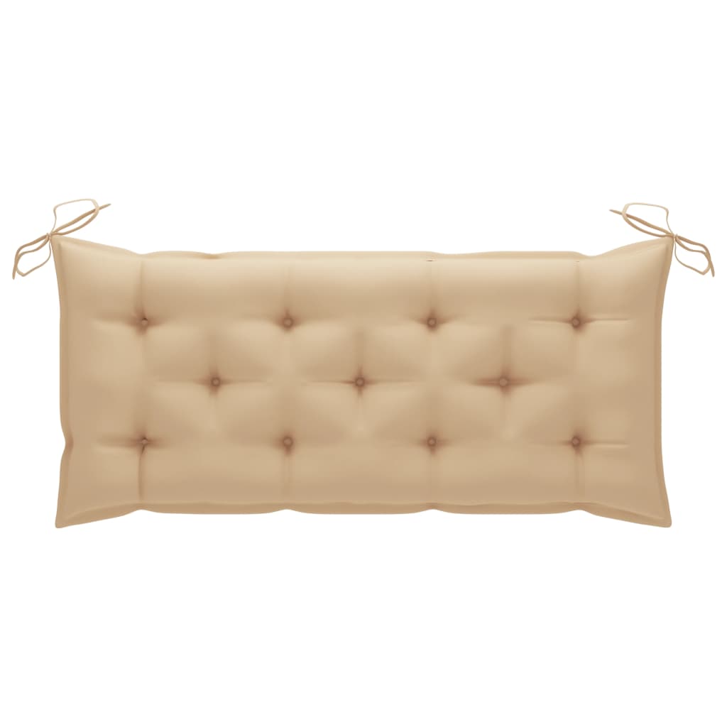 Tuinbank Met Kussen 120 Cm Bamboe 120 x 50 x 7 cm Beige