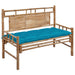 Tuinbank Met Kussen 120 Cm Bamboe 120 x 50 x 7 cm lichtblauw