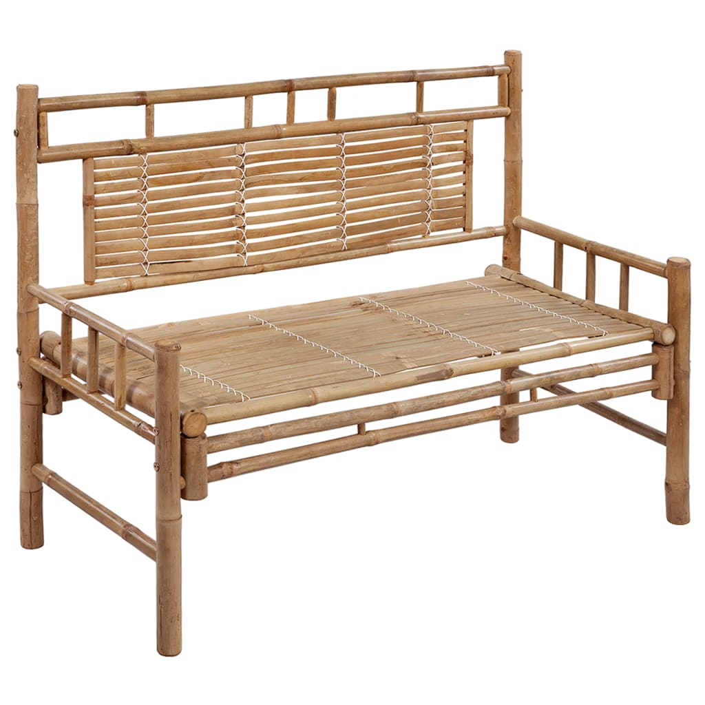 Tuinbank Met Kussen 120 Cm Bamboe 120 x 50 x 7 cm lichtblauw