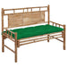 Tuinbank Met Kussen 120 Cm Bamboe 120 x 50 x 7 cm Groen