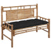 Tuinbank Met Kussen 120 Cm Bamboe 120 x 50 x 7 cm Zwart