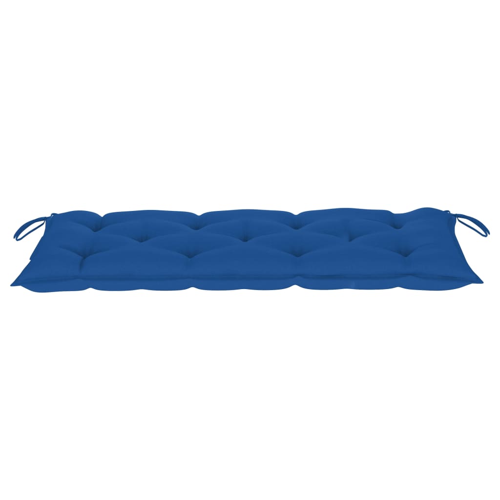 Tuinbank Met Kussen 120 Cm Bamboe 120 x 50 x 7 cm Blauw