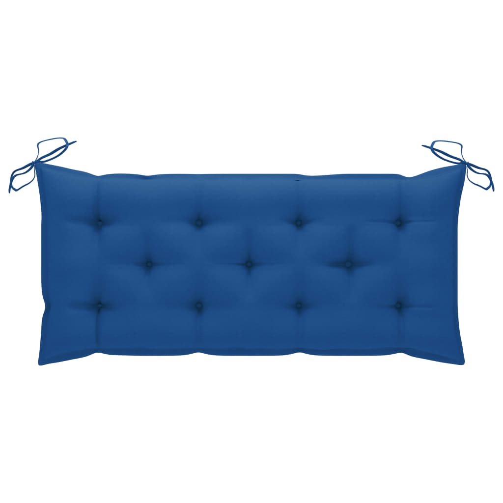 Tuinbank Met Kussen 120 Cm Bamboe 120 x 50 x 7 cm Blauw